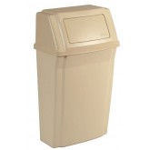 Rubbermaid Wall Mounted Slim Jim Waste Receptacle - 15 Gallon, Beige